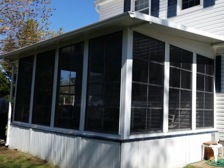 Four-track Eze-Breeze porch enclosure