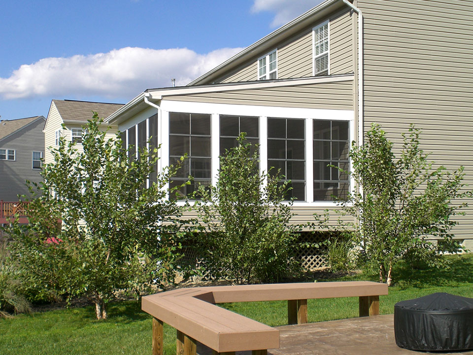Patio enclosure with screen walls